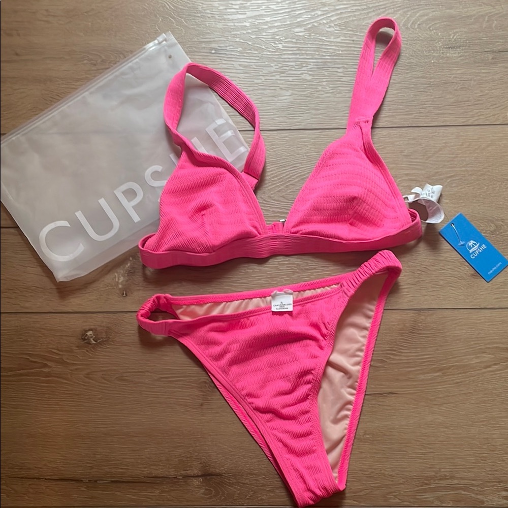 Cupshe Pink Triangle Bikini Set